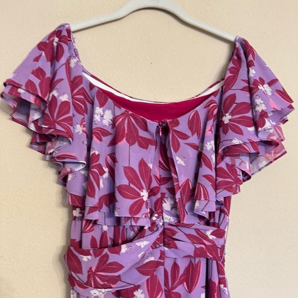 SACHIN & BABI Dillard's Elizabeth Dress Off Shoulder Floral Summer Lavender Sz 4 - Picture 10 of 16